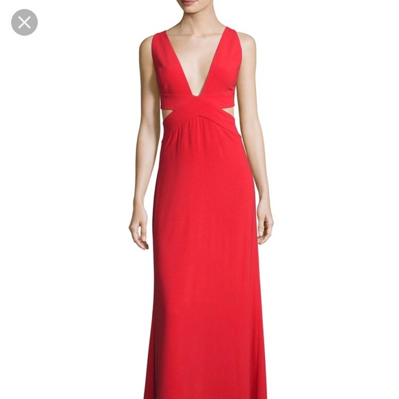 Halston Heritage Dresses & Skirts - Halston Heritage Sleeveless Deep-V Evening Gown